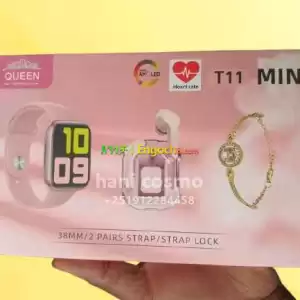 QUEEN T11 MINI (also known as T9 Mini) smartwatch bundle in Ethiopia